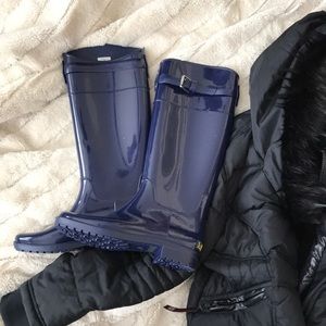 NWOT LAUREN Ralph Lauren Navy Rain Boots w/ buckle